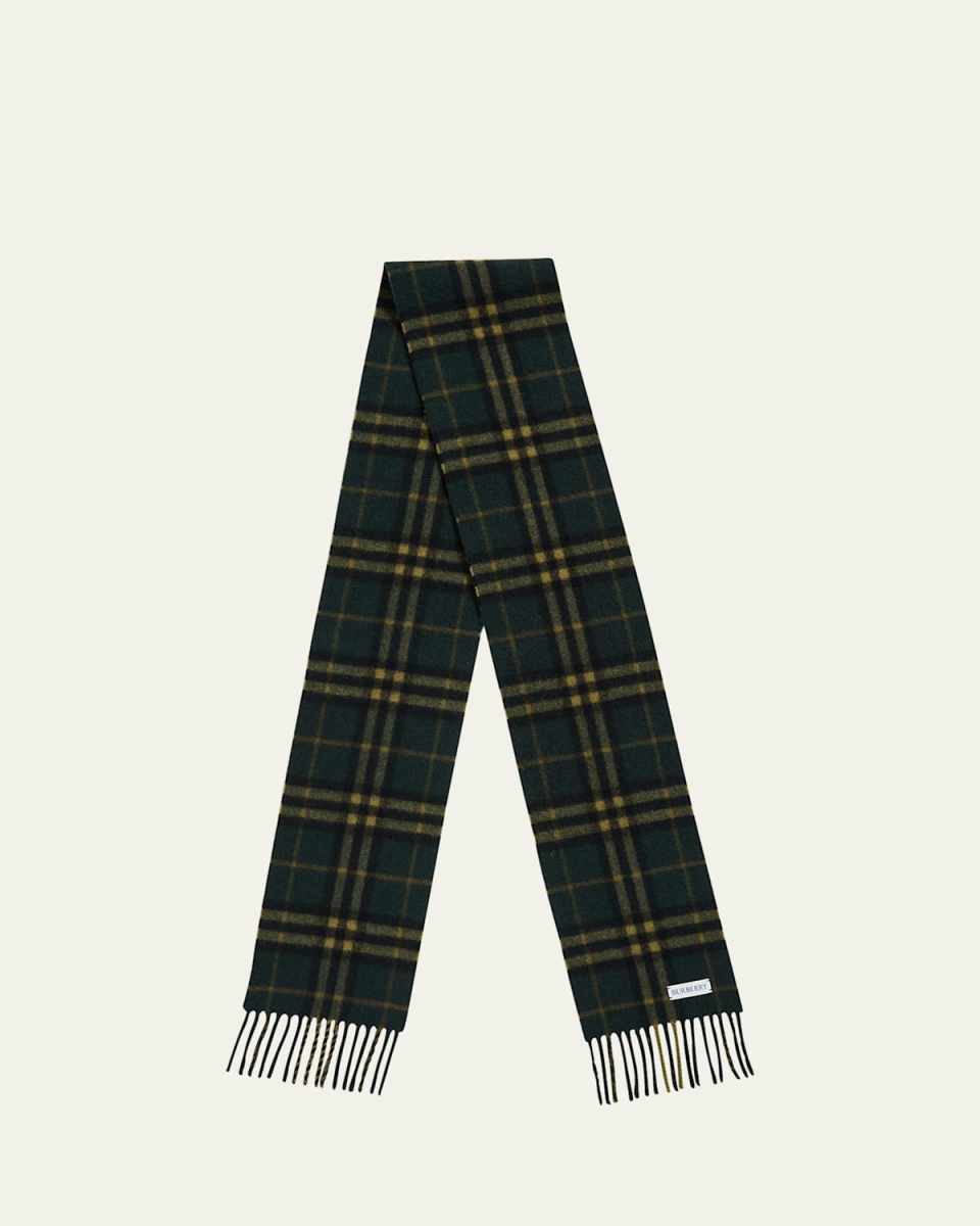Men's Cashmere Medium Check Scarf